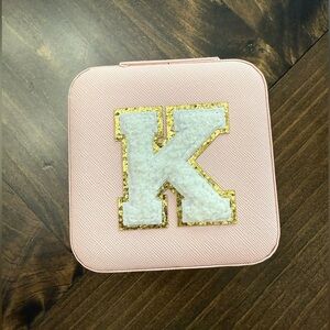 Pink Accessory Case with Gold Trim